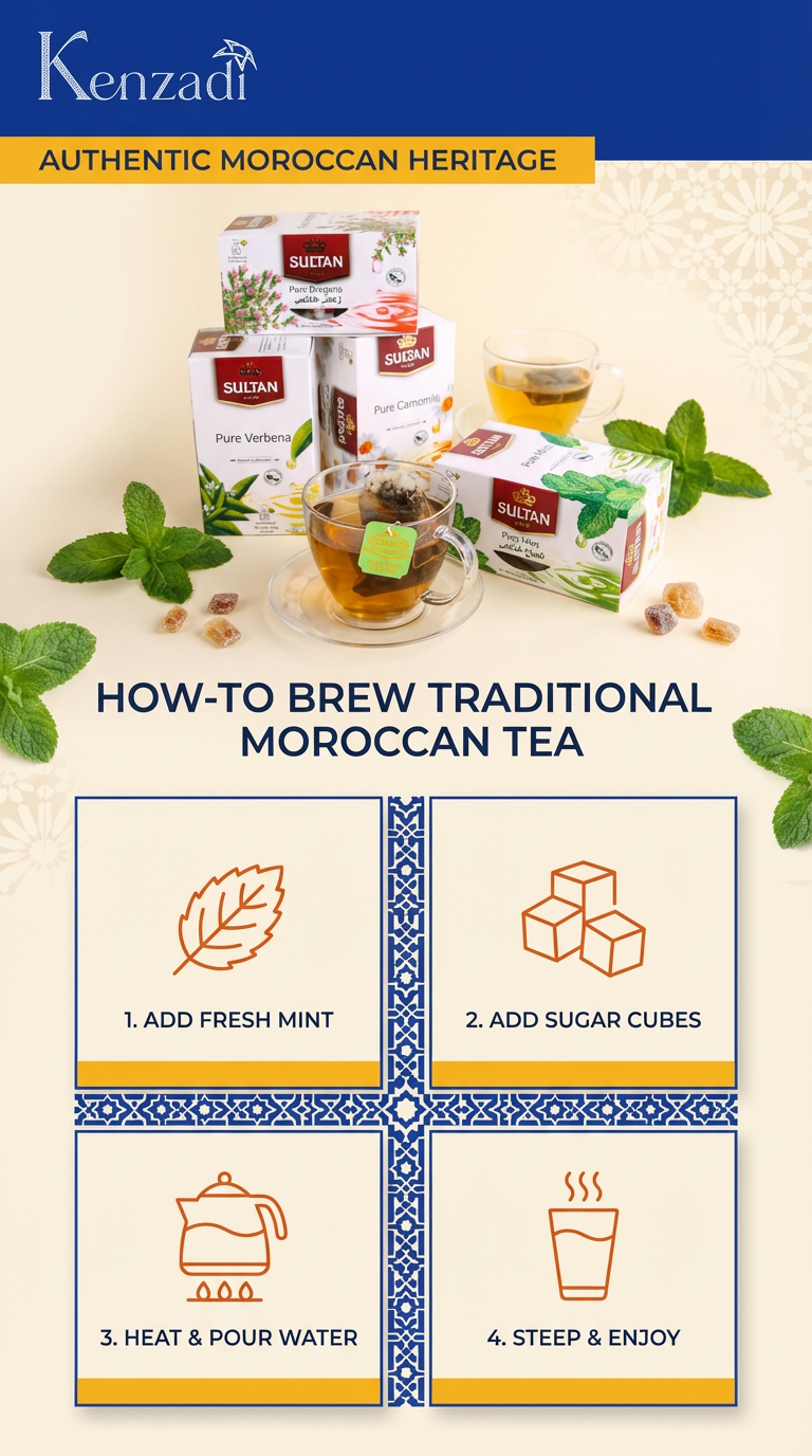 Discover the authentic ritual of Moroccan tea with our simple guide. Learn how to brew this traditional beverage and experience a taste of Moroccan heritage.