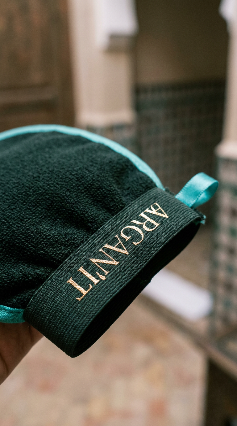 Elevate your skincare ritual with our premium exfoliating mitt. Designed to prepare your skin for the optimal absorption of Arganit's authentic Moroccan traditions. www.arganit.com #arganit #morocco #kessa